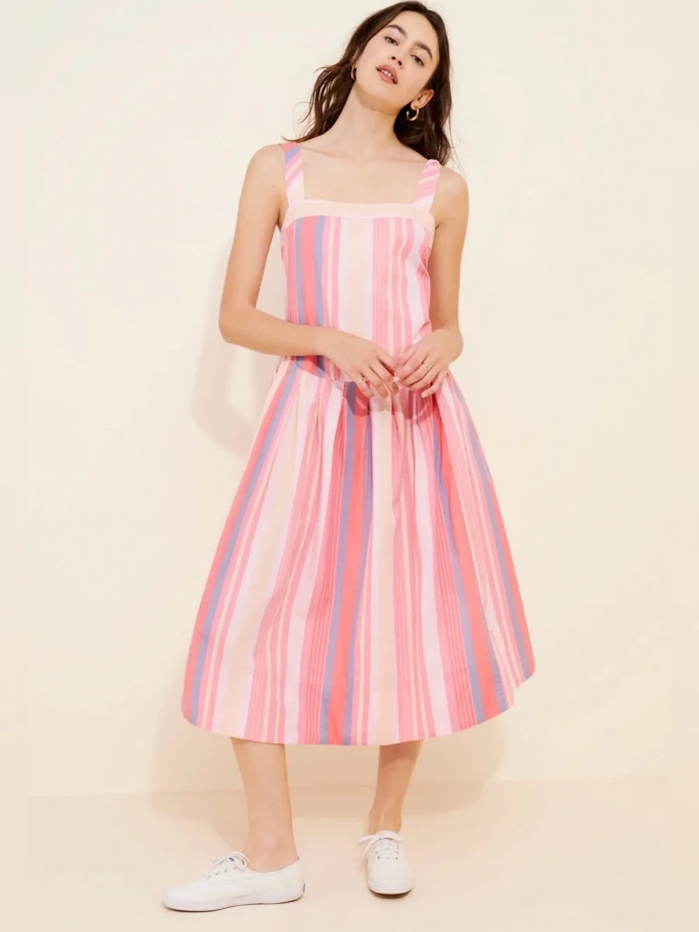FREE PEOPLE Primavera stripe midi dress